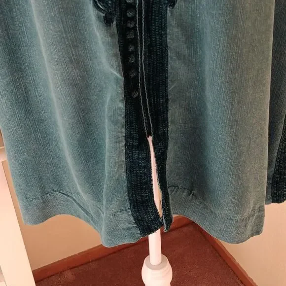 Soft Surroundings Anandi Teal Tencel Jacket/Top with Chenile Accents. Bohemian. - Picture 5 of 12